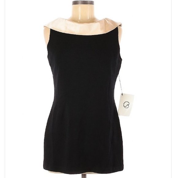 St. John Tops - St. John Sailor Cream Silk Collar Knit Top